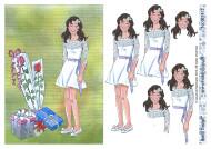 3D ark Barto design Konfirmation pige med gaver og roser A5