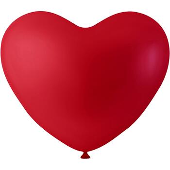 Ballon rød hjerteformet, 8stk.