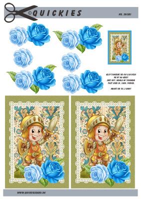 3D ark Quickies Lille ridder og blå blomster