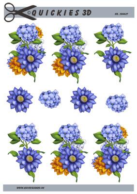 3D ark Quickies Blå blomster