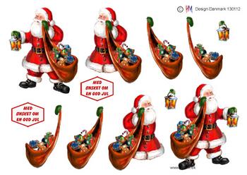 3D ark HM-design julemand med sæk