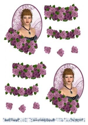 3D ark Barto design Pige i lilla og med blomster