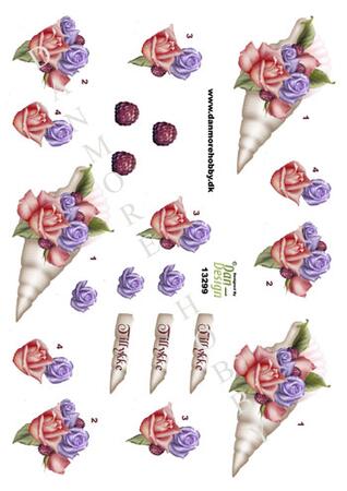 3D ark Dan-design Roser og bær i konkylie