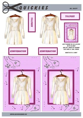 3D ark Quickies hvid kjole på lilla baggrund