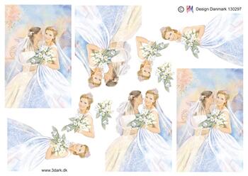 3D ark HM-Design, Lesbisk bryllup, 2 kvinder i brudekjole