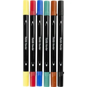 Tekstiltusch 2,3 + 3,6mm sæt med 6 standardfarver