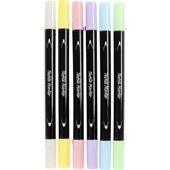 Tekstiltusch 2,3 + 3,6mm sæt med 6 pastelfarver