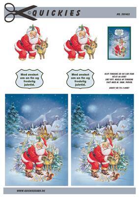 3D ark Quickies Julenat med julemanden og Rudolf