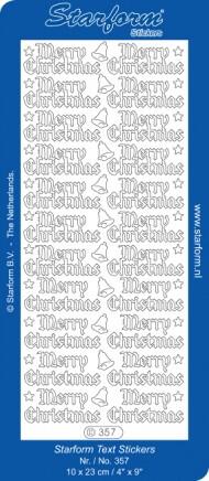 Stickers Merry Christmas 357 sølv Starform