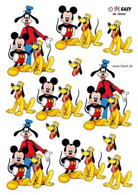 3D ark HM design Mickey, Fedtmule og Pluto