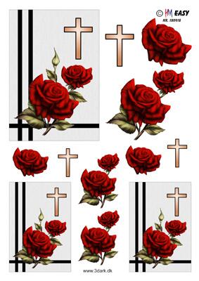 3D ark HM easy Røde roser og kors