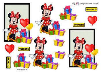3D HM-design Minnie med balloner
