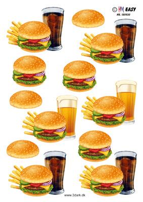 3D ark HM easy Burger med fritter & cola/øl