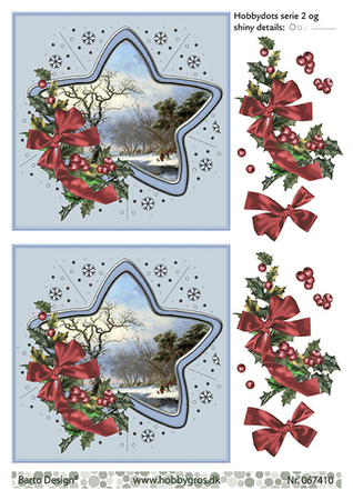 3D ark Barto design dots julebillede med blomster