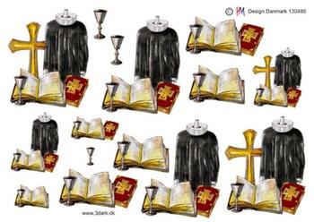 3D ark HM-design Præstekåbe, kors og bibel