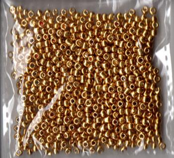 Glasperler/Rocailles 2,5mm/20g met. guld  metallic guld