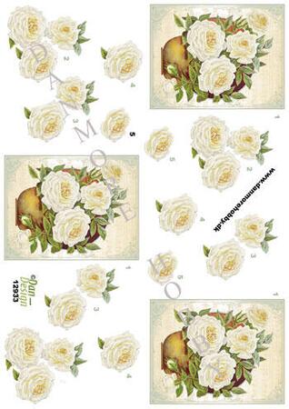 3D ark Dan-design hvid rose