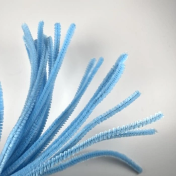 Chenille l.blå 6mm x 30cm, 25stk.