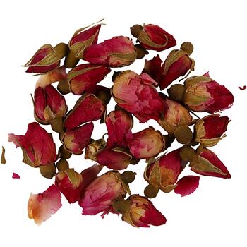 Tørrede Blomster, Rosenknopper, L: 1 - 2 cm, 0,6 - 1 cm, 15 g, Mørk Pink