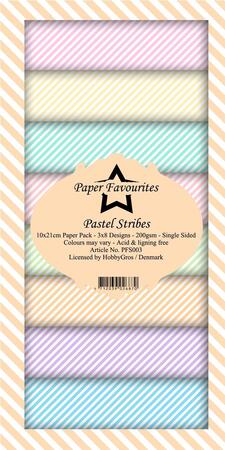 Paper Favourites Slim Card "Pastel Stribes" 24ark PFS003