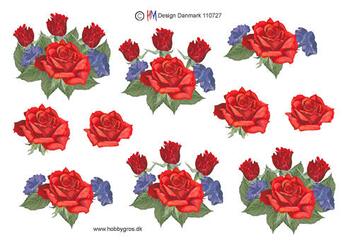 3D ark HM-design Rød rose opsats