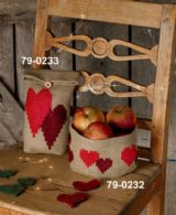 Julekurv med hjerter ø17cm, 30 x 22cm