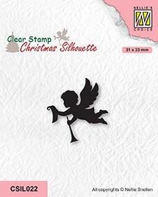 NS Clearstamp "Angel with message" CSIL022