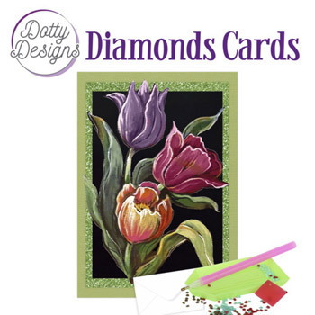 Diamond painting kort  tulipaner 10 x 15cm