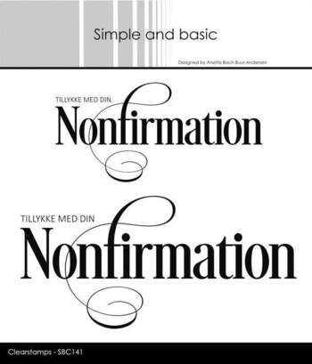 Simple and basic Clearstamp "Tillykke med din Nonfirmation"