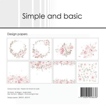Simple and Basic Design Papers 15 x 15cm "Silent Rose" SBP519