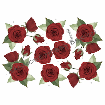 3D ark Quick Cards Rød Rose