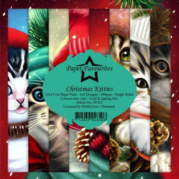 Paper Favourites Paper Pack 15 x 15cm, "Christmas Kitties" PF253