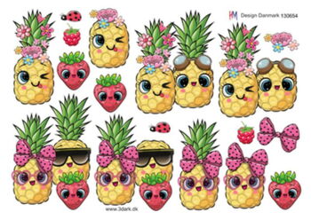 3D ark HM-design Sjove ananas og jordbær