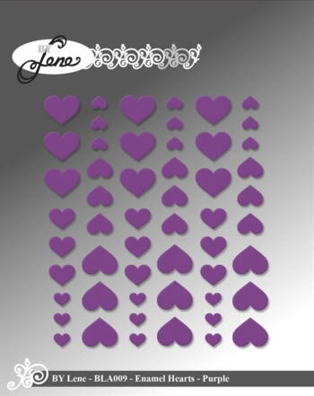 BY Lene Enamel Hearts "Purple, lilla - 54pcs" BLA009