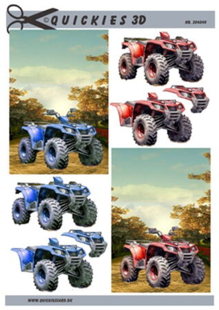 3D ark Quickies ATV, rød og blå