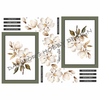 3D ark Quick Cards Magnolia blomster