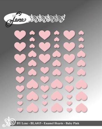 BY Lene Enamel Hearts "Baby Pink - 54pcs" BLA015