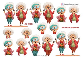 3D ark HM-design Sjove ældre damer der synger