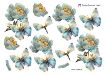 3D ark HM-design Blomst og sommerfugl