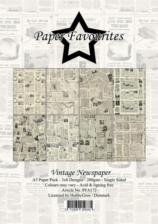 Paper Favourites Paper Pack A5 "Vintage Newspaper" PFA172
