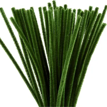Chenille 50stk. 30 cm, 6 mm, grangrøn