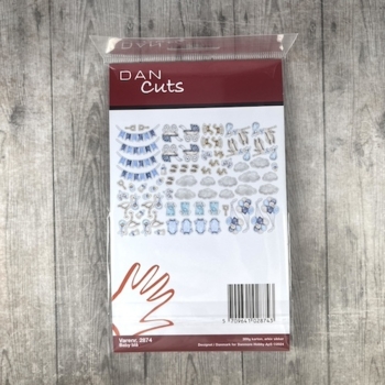Dan Cuts Baby - Blå, pynt til kort