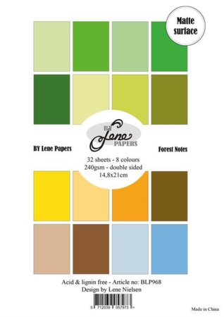 BY Lene Paperpad "Solid Colours - Forest Notes" BLP968
