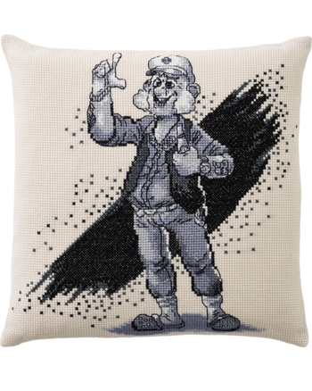 Broderi pude, 40x40cm, Onkel Steward