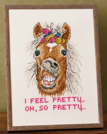 Broderi billede, 18x24cm, I feel pretty
