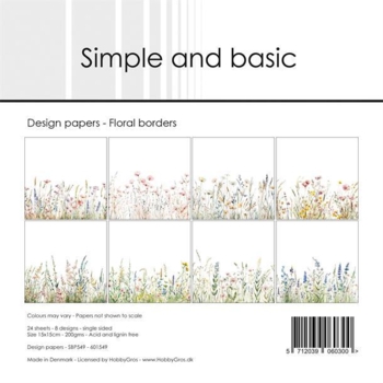 Simple and Basic Design 15x15cm Papers "Floral borders" SBP549