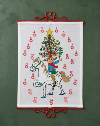 Julekalender Pippi & juletræ, 35 x 46cm