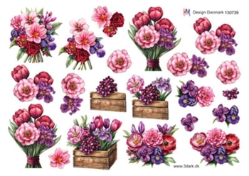 3D ark HM-design Blomsterbuket med forårsblomster