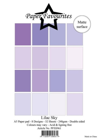 Paper Favourites Paper Pack "Solid Colours - Lilac Sky" PFSS961