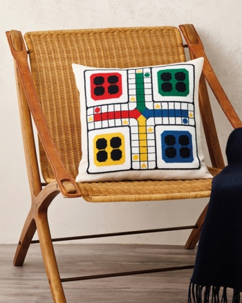 Broderi pude, 40x40cm, Ludo